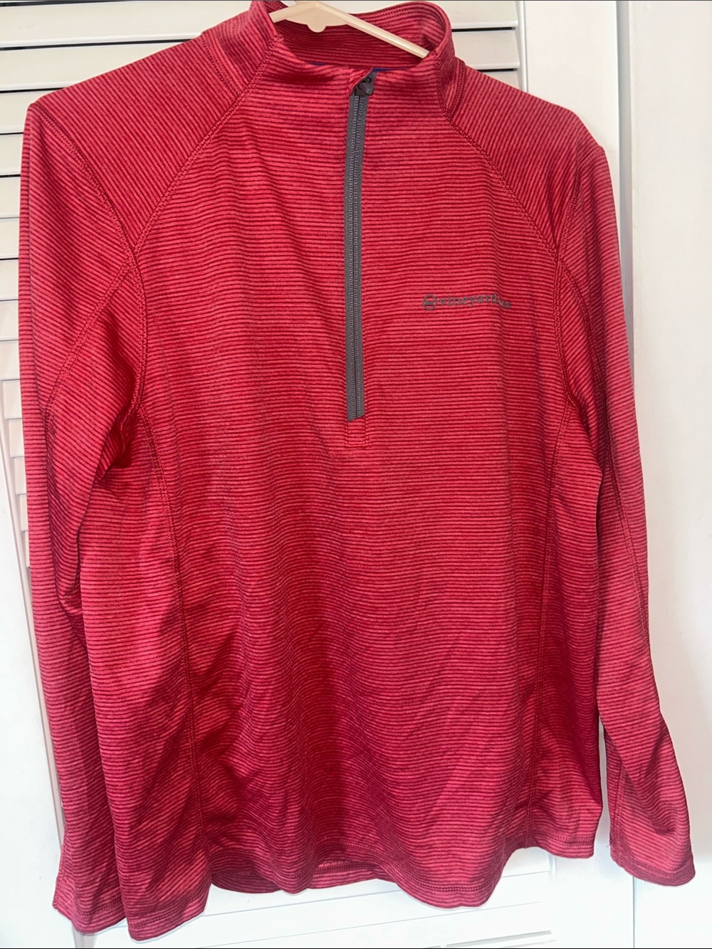 Vineyard Vines Women’s Darkish Pink Striped Quarter-Zip Pullover